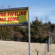 A sign protests the construction of the Atlantic Coast Pipeline.